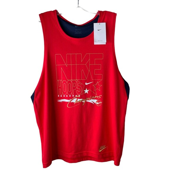 NWT Nike Men's Dri-FIT Primary Graphic Versatile Tank Top Red Size M #355 - Picture 1 of 10
